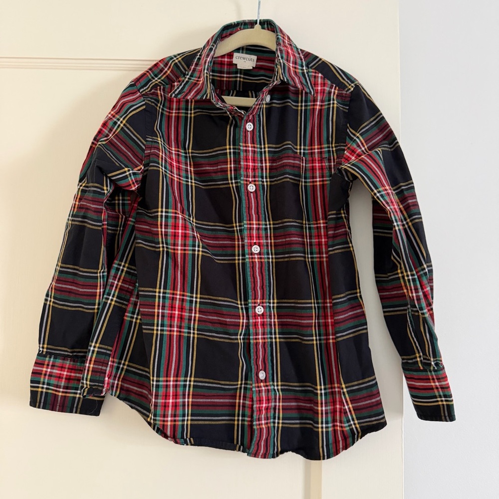 Crew Cuts Boys Tartan Plaid Button down 6/7 yesrs